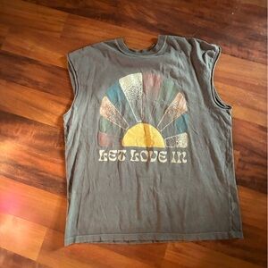 Altar'd State Gray Muscle Tee with Colorful Graphic